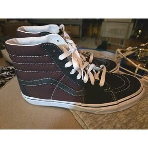 Vans Off the Wall Burgundy Black Skateboard High Top Shoes 8.5 Mens NEW